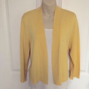 Yellow banded front cardigan